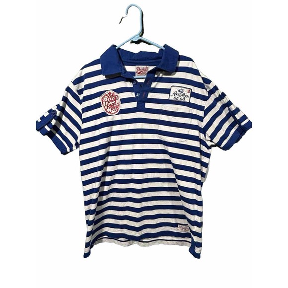 Parish Nation Other - Parish Nation Polo Shirt Mens XL Blue Stripe Short Sleeve Road King